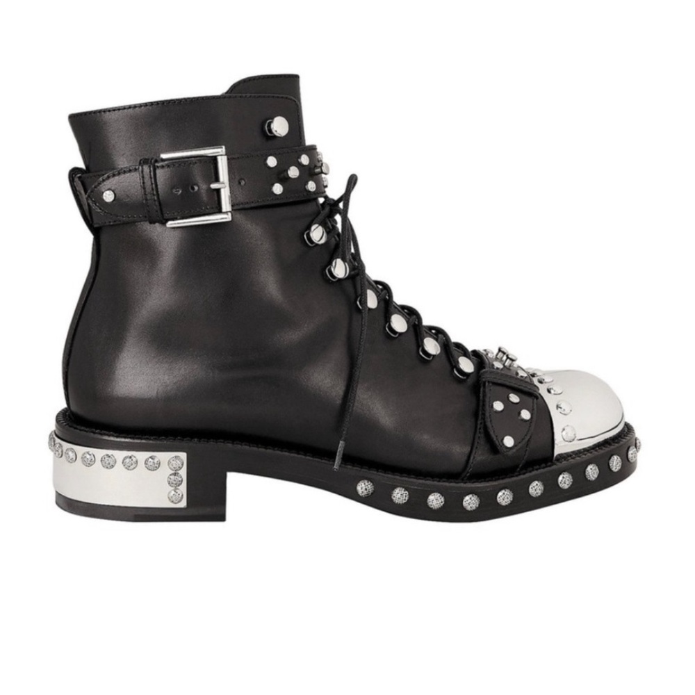 Studded Black and Silver Ankle Boots